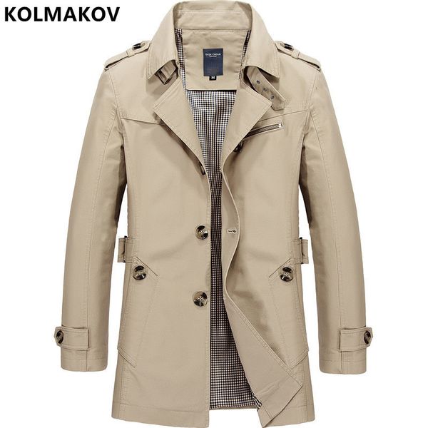 

men's trench coats spring and autumn classic fashion midlength solid color windbreaker casual slim jacket m5xl 230413, Tan;black