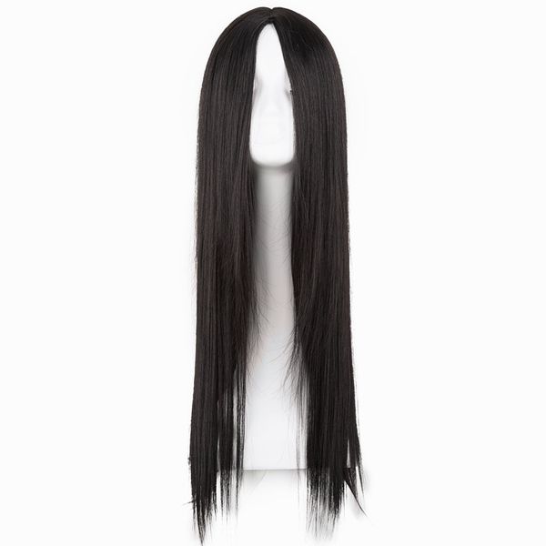 

cosplay wigs black wig fei-show synthetic heat resistant long straight middle part line costume cosplay hair 26 inches salon party hairpiece