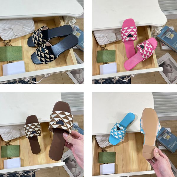 

woman embroidered fabric slides slippers black beige embroidery mules home flip flops casual sandals summer leather flat slide rubber sole f