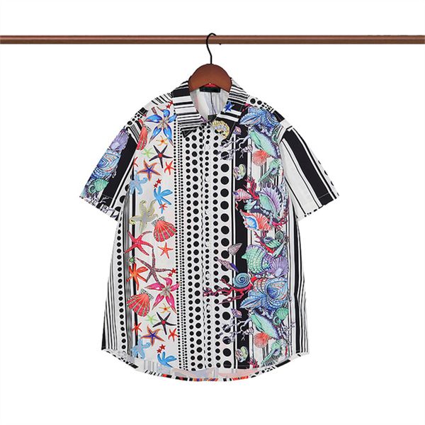 

men designer shirts summer shoort sleeve casual shirts fashion loose polos beach style breathable tshirts tees clothingq102, White;black
