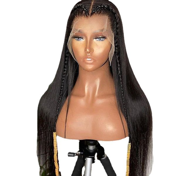 

natural black middle remy straight wig long lace front wig for black women cosplay wigs natural hair wig heat resistant fiber, Black;brown