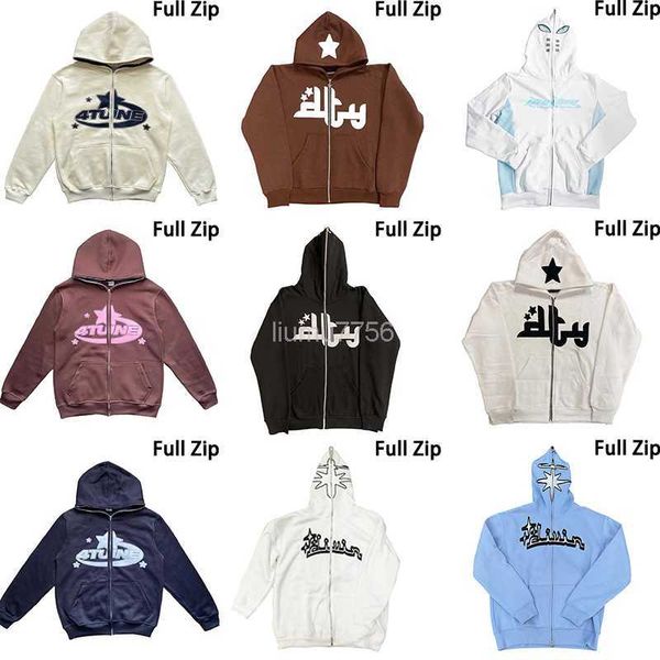 

hoodies y2k mens hip sweatshirts hop full zip up rhinestone hoodie men gothic streetwear long sleeve oversized anime sweatshirt 0bbi, Black