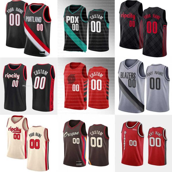 

mens womens youth portland''trail blazers''custom 11 josh hart 1 anfernee simons 0 damian lillard 27 jusuf nurkic 9 jera, Black;red