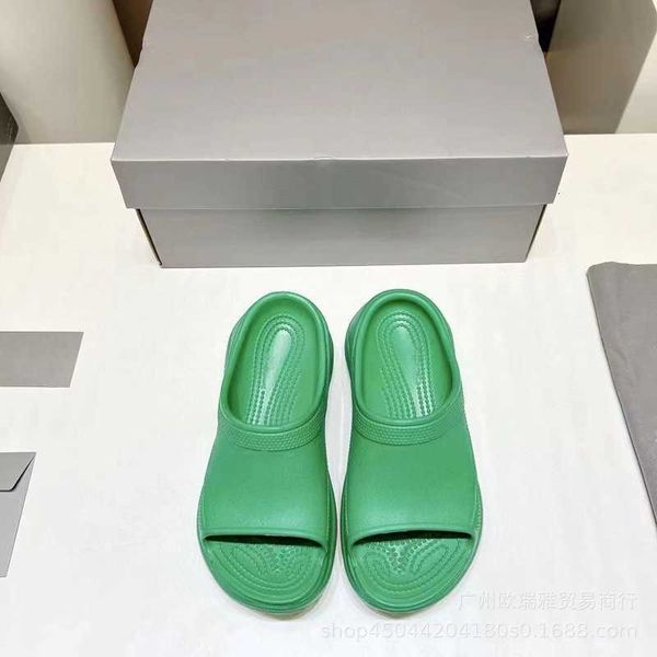 

thick sole hole shoes 2023 summer new tall beach slippers candy color branded network red women, Black