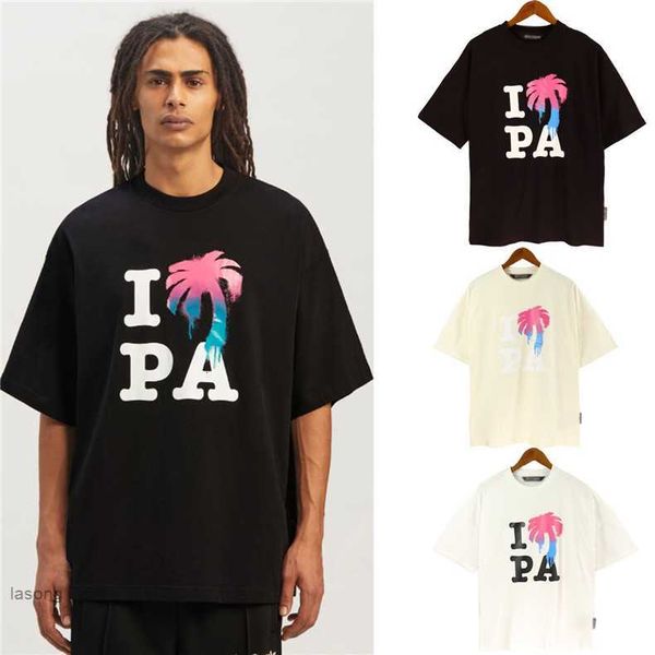 

men's t shirts t shirt palms palmangel city designer limited inkjet graffiti letter printing women's sailboat short-sleeved casual, White;black