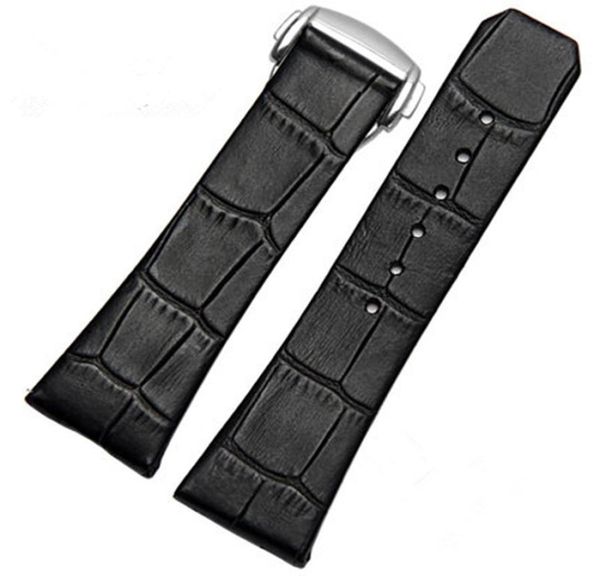 

genuine leather watch band for omega constellation series wristband strap 23mm with silver clasp4060448, Black;brown