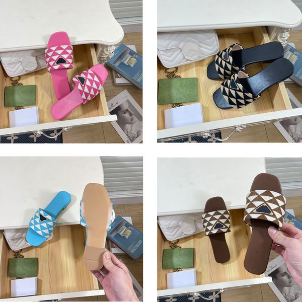 

woman embroidered fabric slides slippers black beige multicolor embroidery mules home flip flops casual sandals summer leather flat slide ru
