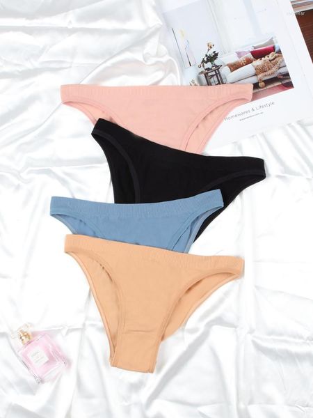 

women's panties women seamless briefs female underwear low rise underpants breathable lingerie pantys solid color, Black;pink