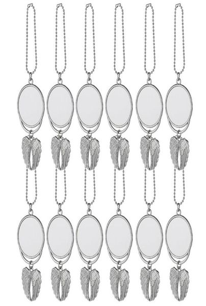 

sublimation wings keychains pendants decorations blanks car pendant angel wing mirror decoration hanging charm ornaments fy4406 052798210, Silver