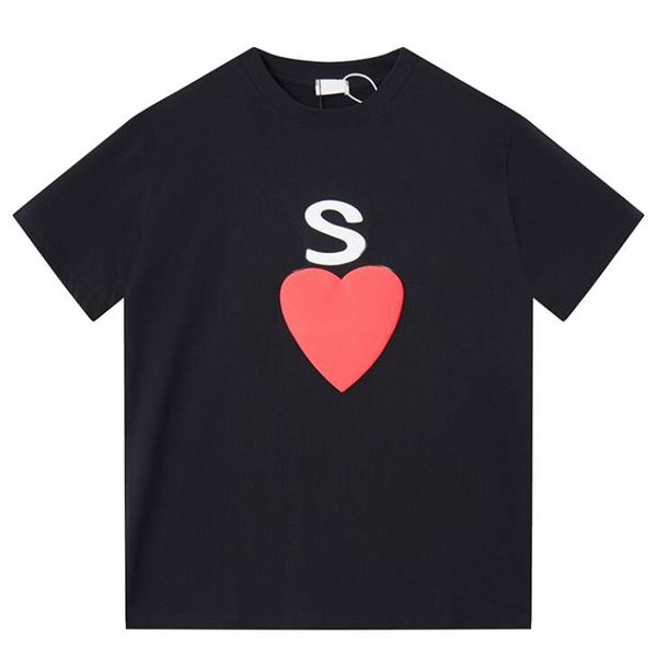 

100% cotton short sleeve cool men t shirt casual summer loose men red heart ys  tshirt male t-shirt couples tee shrits women, White;black