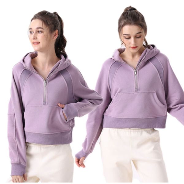 

yoga wear perfect oversized fall winter women's plulush sweater sports hooded round neck long sleeves spring