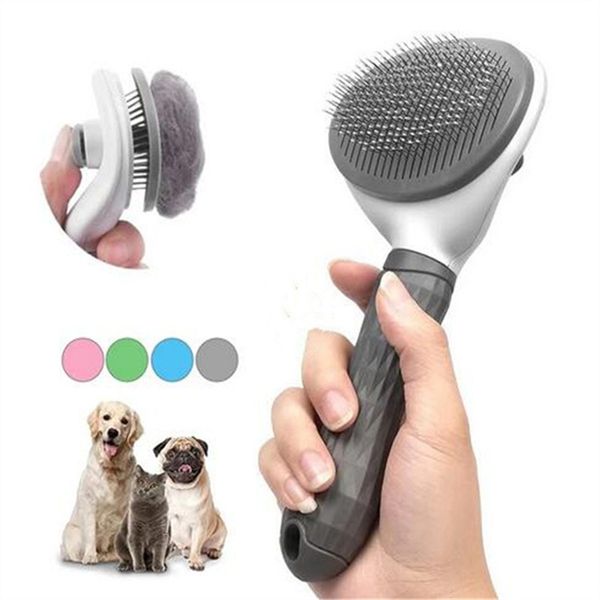 

car pet dog brush cat comb self cleaning pet hair remover brush for dogs cats grooming tools pets dematting comb dogs accessories trim