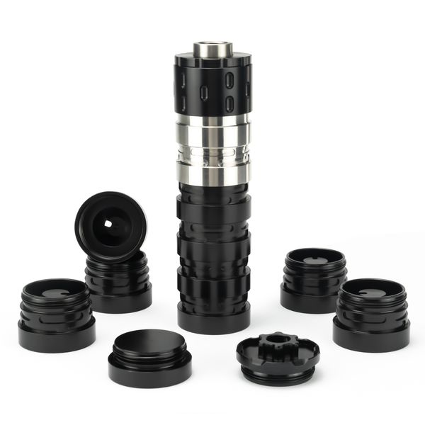 

7.5''l 1.35''od erector modular solvent trap fuel filter 8pcs aluminum, 1x stainless steel cups hybrid tube 1-3/16x24 wi
