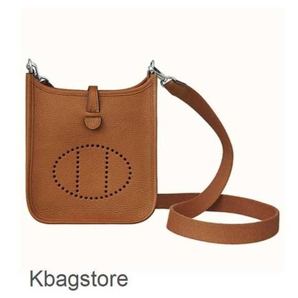 

herms tote designer evelyns bag bags brand 2023 hollow out bucket layer cow leather litchi pattern women's single shoulder crossbody 17