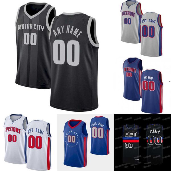 

basketball jersey mens womens youth detroit''pistons''custom 7 killian hayes 28 isaiah stewart 44 bojan bogdanovic 6 ham, Black;red