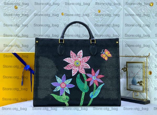 

flowers faces print x yk onthego bag mm gm large capacity fish pumpkins women otg crossbody tote shopping luxurys designers bags handbag m44