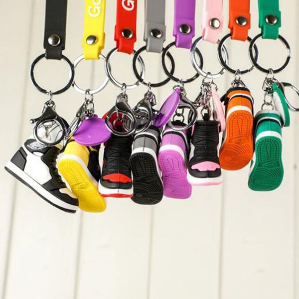 

personalized 3d stereo mini sports shoes car key chain creative blue ball key chain bag pendant wholesale, Silver