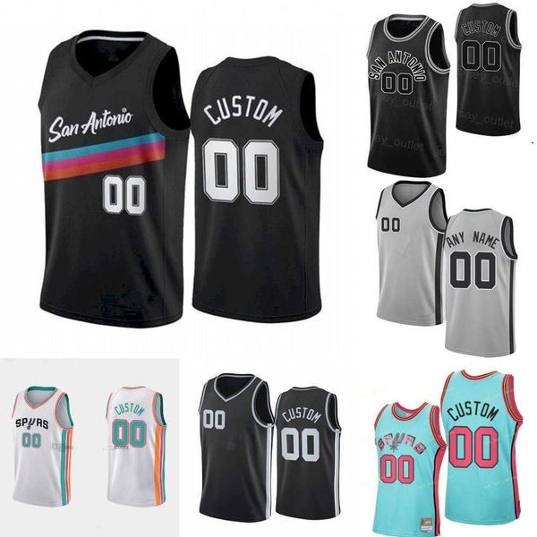 

basketball jerseys men women youth san antonio''spurs''custom 10 jeremy sochan 41 gorgui dieng 35 romeo langford 14 blak, Black;red