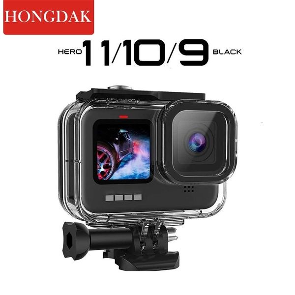 

selfie monopods hero 11 10 9 black case waterproof 60m housing diving protective for go pro 9 10 gopro9 underwater dive cover accessories 23