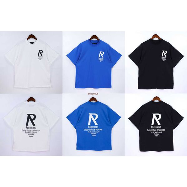 

men's and women's summer fashion t shirt high street brand rep representative spring summer new simple letter printing loose versa, White;black