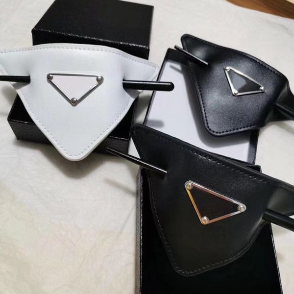 

hairpin faux leather triangle hairpin, Golden;silver