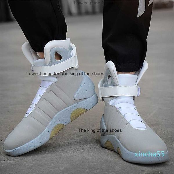 

men boots usb rechargeable led shoes for man and women fashion casual shoes back to the future glowing desert boots men, Black