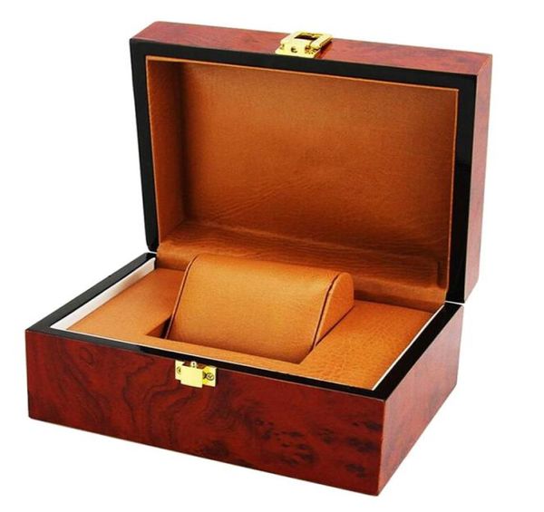 

luxury cushion interior wooden lock clasp solid metal jewelry watch storage display box showcase mens gift8684115, Black;blue