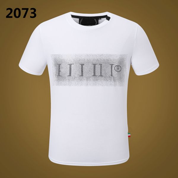 

pp fashion men's designer slim fit t-shirt summer rhinestone short sleeve round neck shirt tee skulls print streetwear collar polos m-, White;black