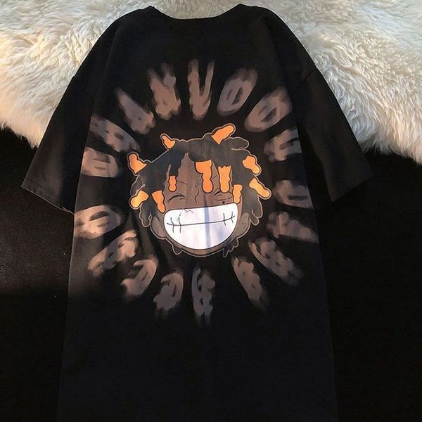 

men's t-shirts brand european and american cartoon short sleeved t-shirt men and women street retro loose oversize half sleeved y2k 230, White;black
