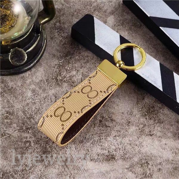 

luxury keychain vintage letter leather simplicity key chain pendant mens waist metal buckle bag charms fashion decorative car leather design, Silver