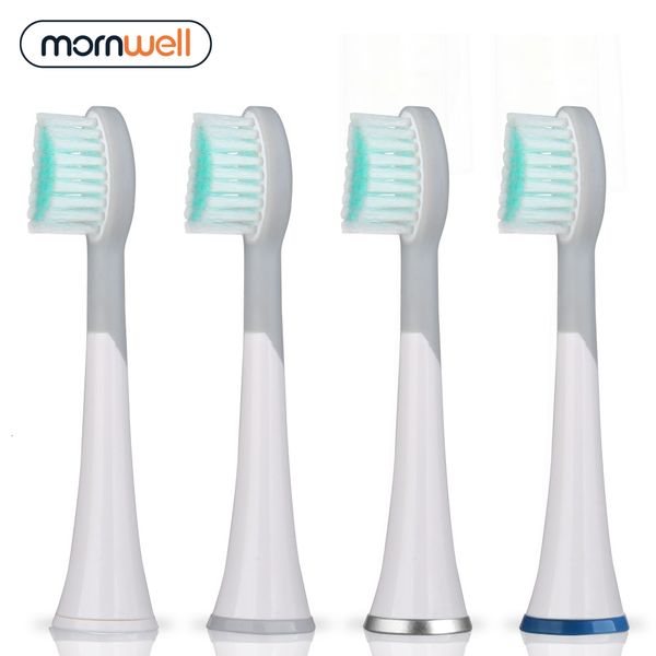 

toothbrushes head mornwell 4pcs white rubberied replacement toothbrush heads with caps for mornwell d01/d02 electric toothbrush 230413