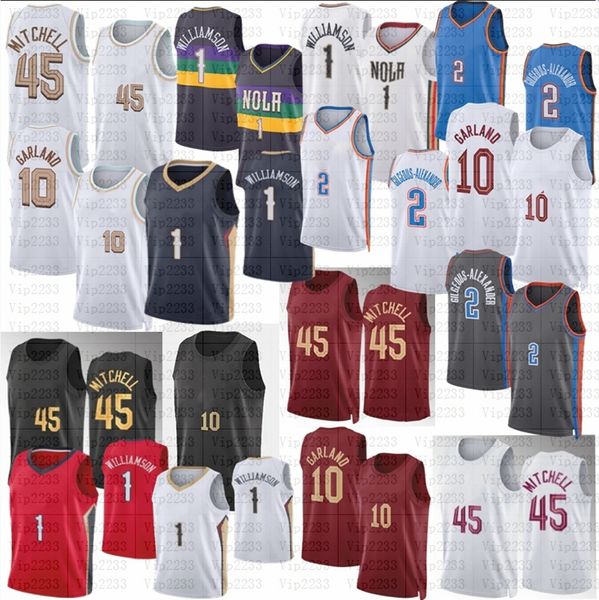 

donovan mitchell basketball jerseys darius garland gilgeous-alexander zion 1 williamson city jersey stitched, Black;red