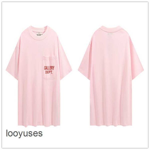 

galleryss dept fashion streetwear mens t shirts high street loose small chest 2023 pocket letter print short sleeve z1l6, White;black