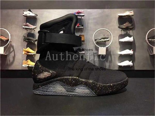 

shoes mcflys sneakers led glow dark gray black red authentic mag back to the future marty mcfly