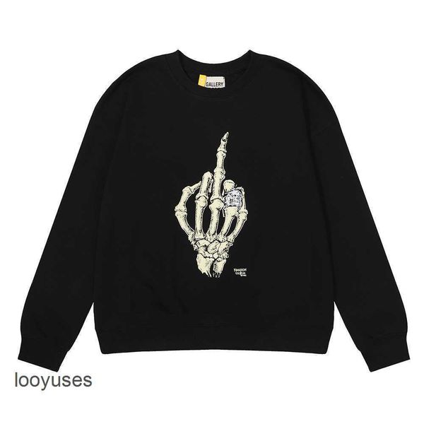 

galleryss dept printing hoodie 2023 hoodies sweater american mens fashion brand letter hand round neck sweater gma0, Black