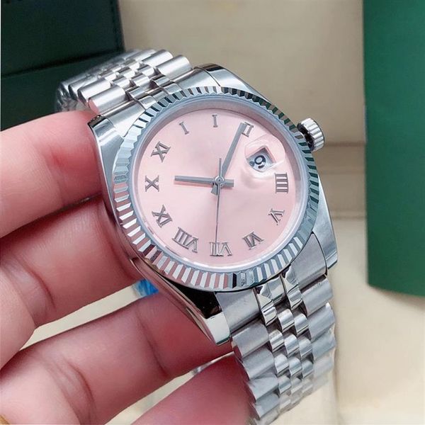 

31mm women's watch ladies automatic mechanical watches womens stainless steel folding buckle sport waterproof fa281z, Slivery;brown