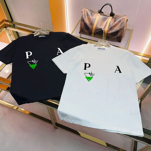 

23ss men's t-shirt short sleeve luxury designer t-shirt casual undershirt breathable letter printing high-end clothing wholesale, White;black