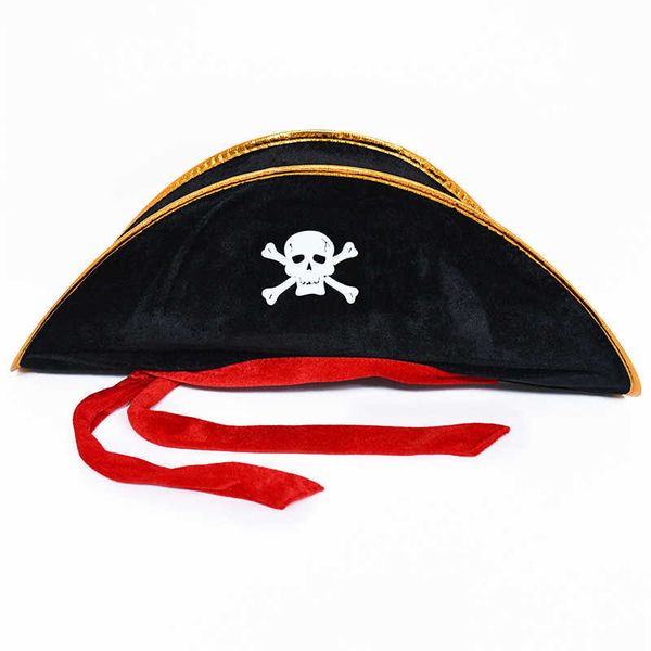 

party hats halloween skull print pirate hat children cosplay costume cap for halloween masquerade party favors corsair cap supplies w0413