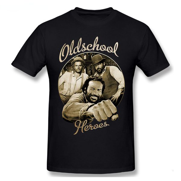 

men's t-shirts fashion graphic tshirt cartoon bud spencer old school anime t-shirt blouse hipster streetwear men clothing camisa creati, White;black