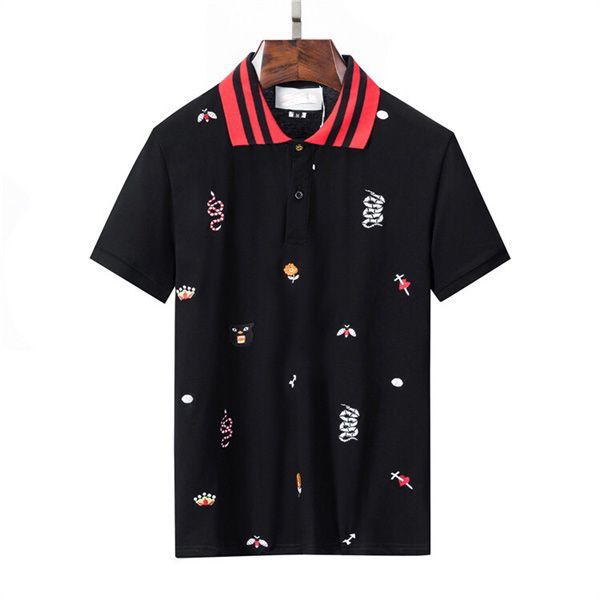 

men's fashion polo shirt luxury italian men's t-shirts short sleeve fashion casual men's summer t-shirt, White;black