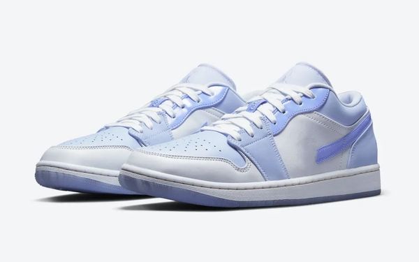 

mens shoes 1s low mighty swooshers light blue white basketball shoe sports sneakers real leather color with og box