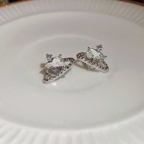 

stud daily jewelry make you fashionable rhinestone crystal stud earrings heart ear stud minimalist ear jewelry p230411, Golden;silver
