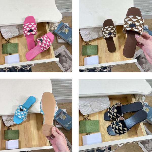 

woman embroidered fabric slides slippers black beige multicolor embroidery mules home flip flops casual sandals summer leather flat slide ru