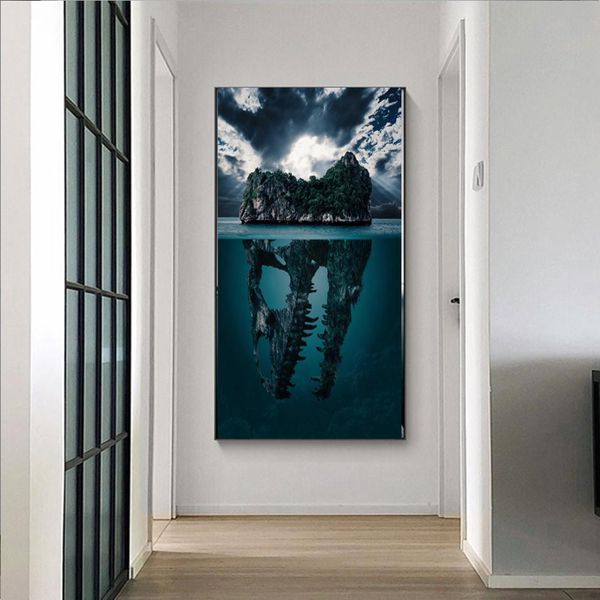

modern nature landscape posters and prints abstract skull ocean canvas painting wall pictures for living room cuadros home decor