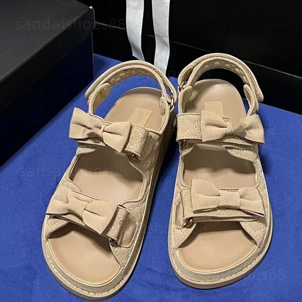 

dad sandals chunky sandals famous designer women embroidery quilted leather denim sandles with bow adjustable hook loop ankle strap casual d, Black