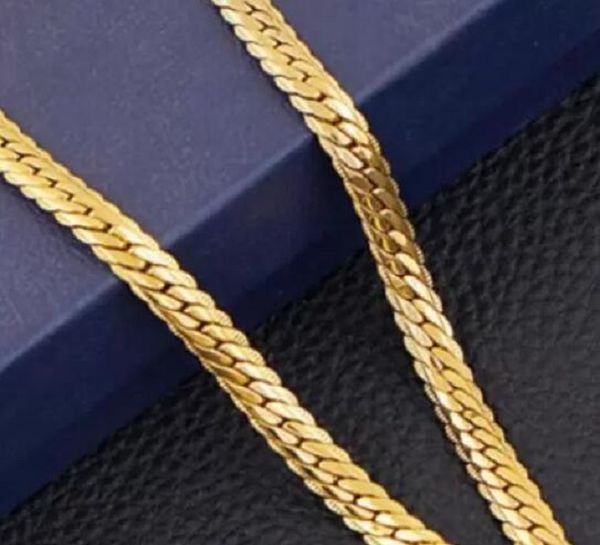 

cuba link 20 "men's and women's 18k yellow gold chain plating necklace, Silver