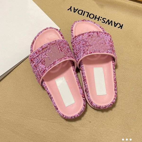 

new slippers hoof heightening middle heel height fashion color matching decorative pattern lazy beach cool outdoor women's summer shoes, Black