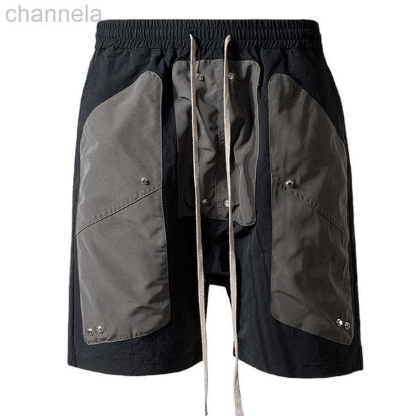 

men's shorts high street techwear joggers fashion streetwear hip hop mechanic tactical pants elastic waist, White;black