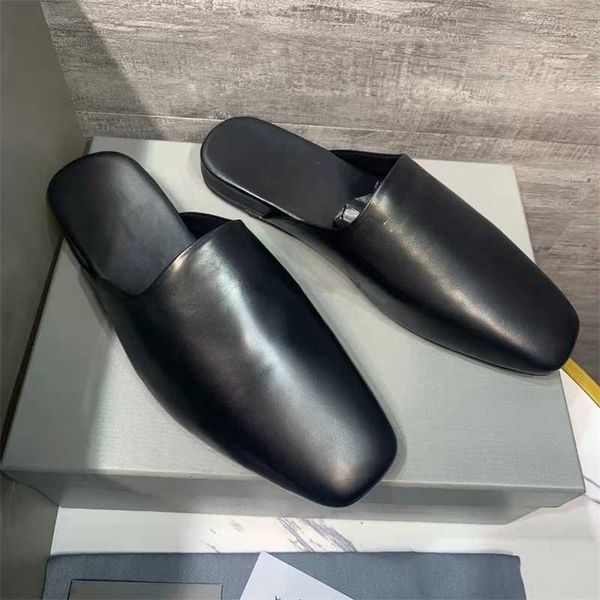 

parisian style flat slippers wear outside new baotou metal muller shoes in spring and summer of 2023, Black