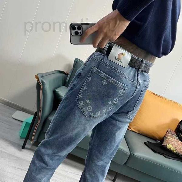 

men's jeans designer 2023 new spring and autumn jeans: versatile fashion brand spirit guy popular on the net, same fit small feet trend, Blue